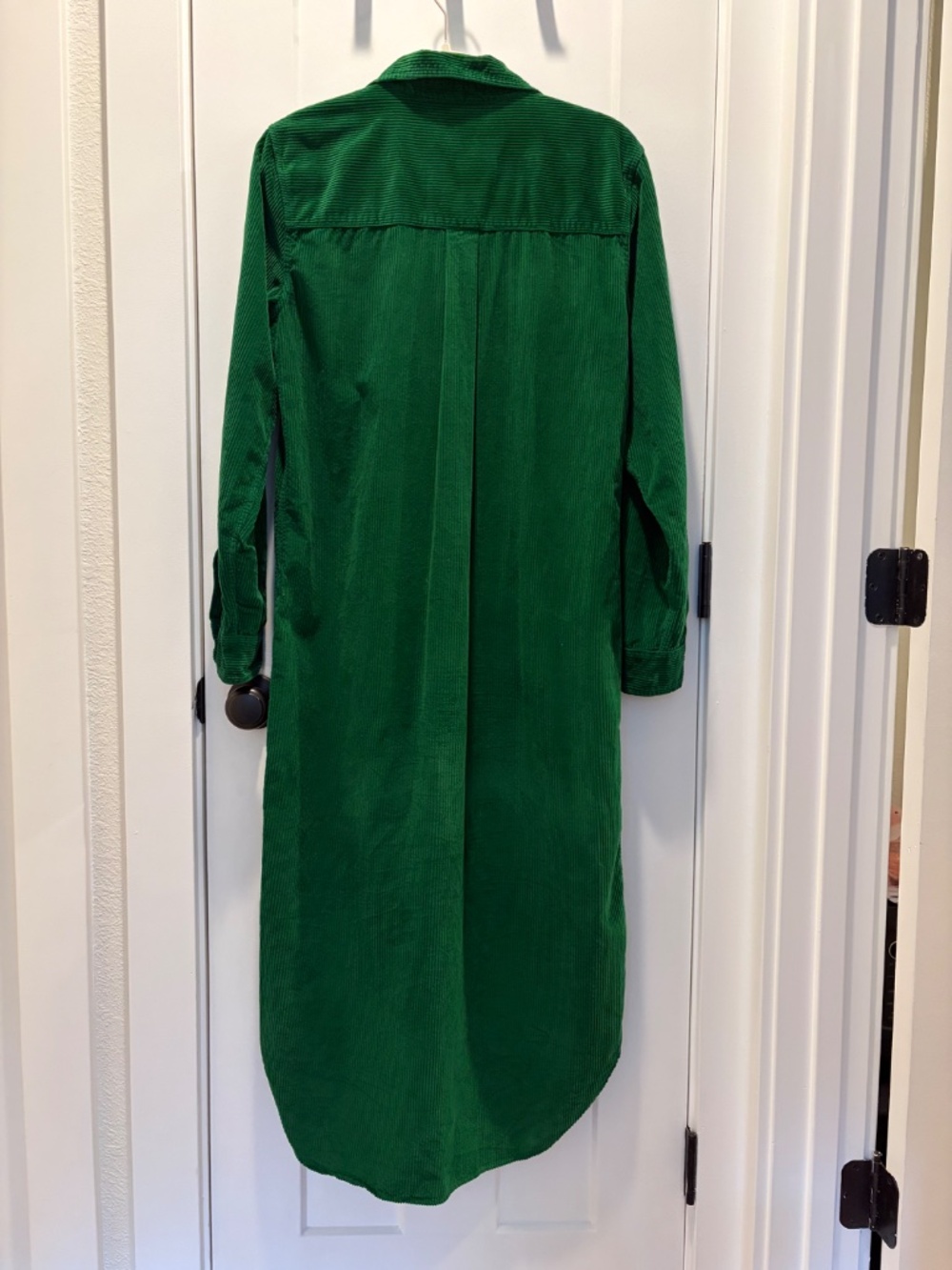 Frank & Eileen Rory Maxi Shirt Dress Kelly Green Italian Corduroy Size S - Picture 3 of 3